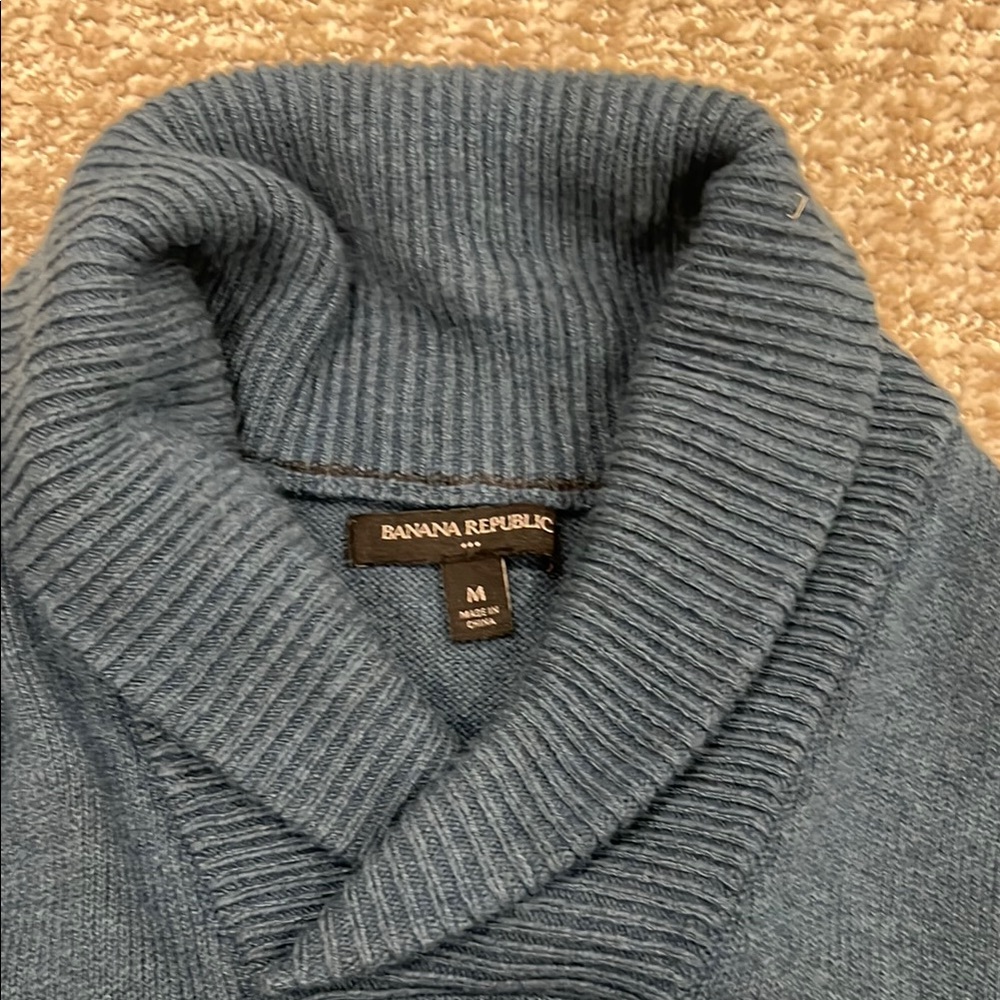 Banana Republic Blue Cardigan Sweater with Shawl Collar